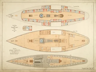 Planos de cubierta del barco Choptank "Ida"