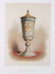 Cáliz de esmalte y plata, ruso