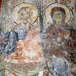 Frescos en el monasterio de Agios Panteleimon