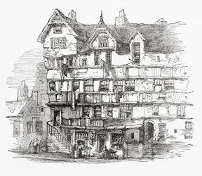 Casas en la Calle Alta, Edimburgo, Escocia
