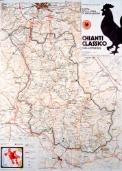Mapa de la zona del Chianti clásico