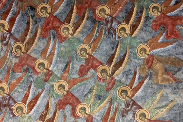Monasterio (manastirea Sucevita). La iglesia. Exterior. Mural