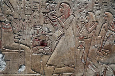 Museo de Bellas Artes, Lyon, Francia Huyu ofreciendo ofrendas a Osiris