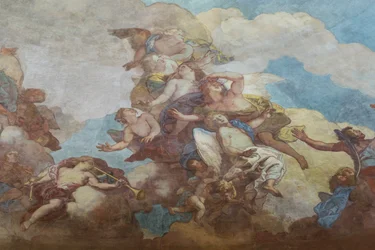 Pintura de la pareja de la cúpula de los Inválidos (1670), París (fotografía)
