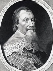 Retrato de Axel Gustafsson Oxenstierna (1583-1654), Gran Canciller de Suecia, grabado