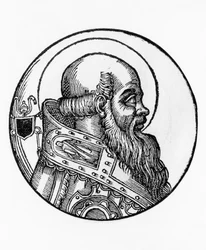 Retrato de Bonifacio III (fallecido en 607), 66º Papa de la Iglesia Católica desde 607