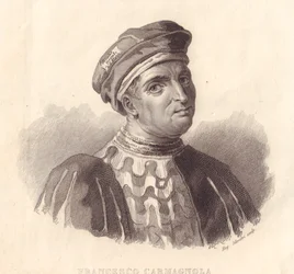 Retrato del líder militar italiano Francesco da Bussone, conocido como Carmagnola (1380-1432)