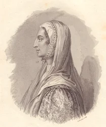 Retrato de la noble italiana Beatrice Lascaris di Tenda (1372-1418)