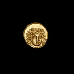 Moneda tetrobol rodio, Grecia antigua, islas frente a Caria, Helios (foto)