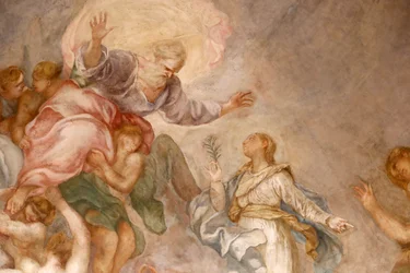 Basílica de Santa Maria delle Vigne. Dios el Padre. Fresco. Génova. Italia.