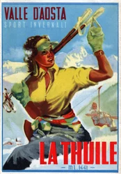 Esquí en La Thuile, ca 1950