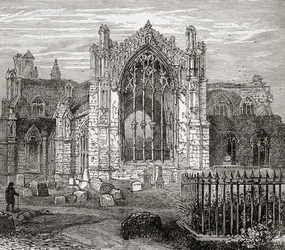 Abadía de Santa María, Melrose, Roxburghshire, Scottish Borders, Escocia