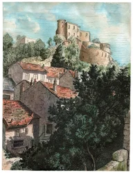Pueblo con un castillo