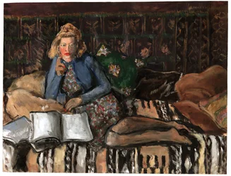 Mujer leyendo, ca 1940-1950