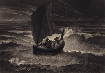 Jesús dormido durante la tempestad
