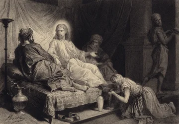 Magdalena a los pies de Jesús