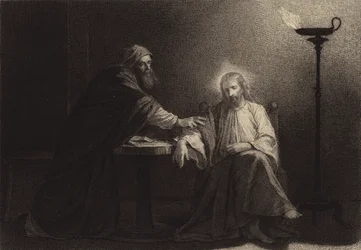 Nicodemo viniendo a Jesús