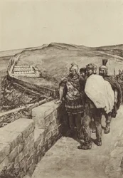 Un general observa desde el Muro de Adriano