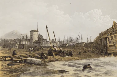 La parte trasera del viejo muelle de Leith
