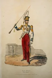 Tambor mayor de los marines reales, c.1829