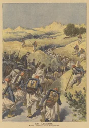 Tropas francesas cazando bandidos en Argelia