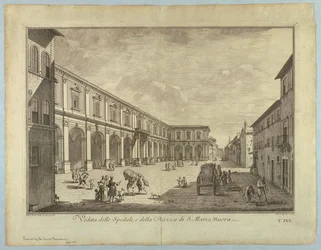 Vista de Florencia, placa de "Scelta di XXIV Vedute delle principali contrade, piazze, chiese, e palazzi della Città di Firenze"