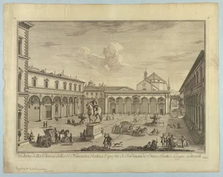 Vista de Florencia, placa de "Scelta di XXIV Vedute delle principali contrade, piazze, chiese, e palazzi della Città di Firenze"