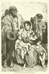 Una familia de mendigos en Jaén