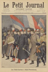 Cadetes de la Academia Militar de Saint-Cyr visitando San Petersburgo