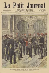 Presentación de la banda de la Legión de Honor al nuevo Jedive de Egipto