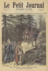 El bandido corso Antoine Bellacoscia rindiéndose a la policía