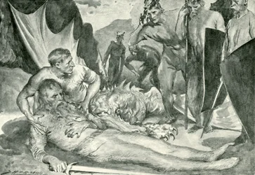 La muerte de Beowulf