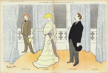 Actores apareciendo en Le Passe en la Comédie-Française, ilustración para Le Rire