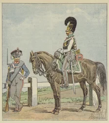 Infantería de línea prusiana (42º reg) y coracero prusiano (1806)