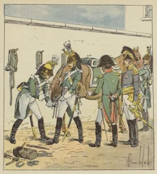El Emperador inspecciona la escuela de Saint-Germain