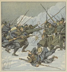 La compañía Boudot, del 11º cazadores, corre hacia una batería alemana