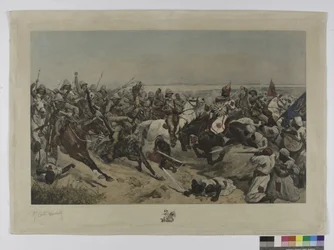 La carga de los lanceros del 21 en la Batalla de Omdurman, 1898