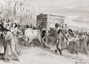 Una procesión funeraria durante la XIX Dinastía, antiguo Egipto, de la Historia de las Naciones de Hutchinson, pub.1915