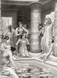 Invitados llegando a cenar en el antiguo Egipto, de la Historia de las Naciones de Hutchinson