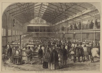 Exposición de ganado premiado del Club Smithfield, bazar de Baker Street