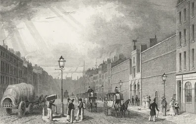 Farringdon Street y la Prisión Fleet, 1830