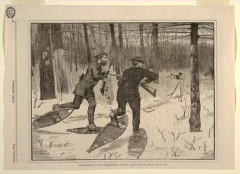 Caza de Ciervos en los Adirondacks en Invierno, de Every Saturday, 21 de enero de 1871, p. 57