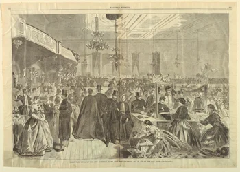 Gran feria en el City Assembly Rooms, Nueva York, diciembre de 1861, en ayuda de los pobres de la ciudad, de Harper