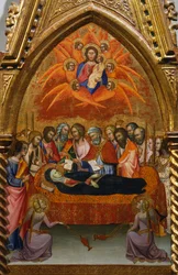 Retablo con escenas de la Virgen: dormición