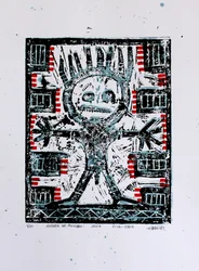 Figura tribal con corona