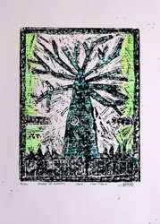 Árbol con motivos gráficos llamativos