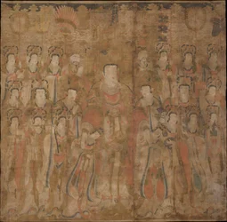 Brahma con asistentes y músicos