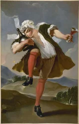 Francés: A la bonne bouteille. Cartel de comerciante de vinos, París