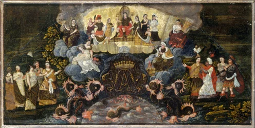 Francés: Alegoría en la boda del Delfín con María Ana de Baviera, 7 de marzo de 1680