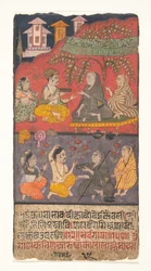 Shalibhadra interpretando austeridades: Folio de un manuscrito de Shalibhadra